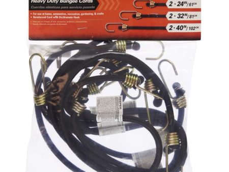 Keeper Black Bungee Cord Set 32 in. L X 0.315 in. 6 pk Online